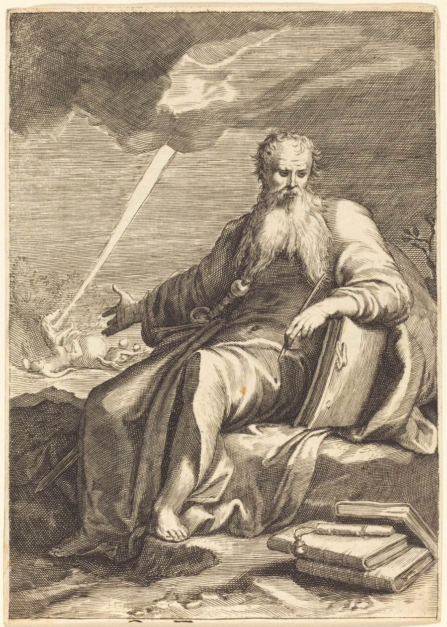 Saint Paul, sittande av After Jacques Callot