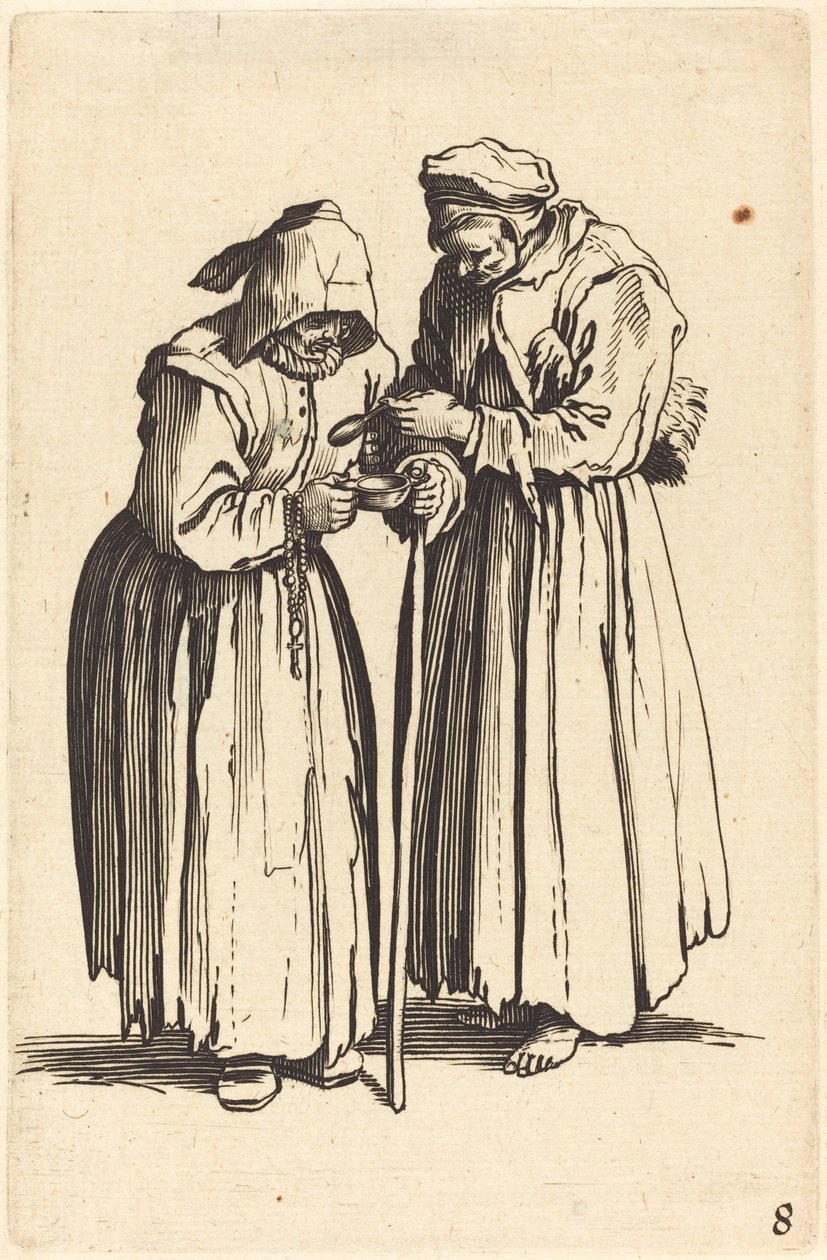 Två tiggarkvinnor av After Jacques Callot