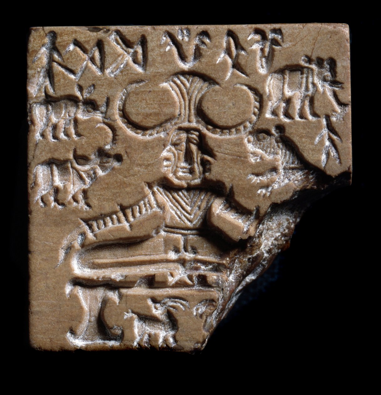 Shiva Pashupati sigill, Mohenjo-daro, 2350-200 f.Kr. (i Stat.) av Age Bronze