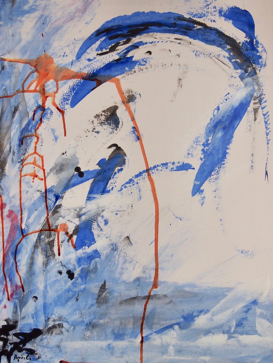 Utan titel, 2016 (bläck och akryl på papper) av Agnes Girardon