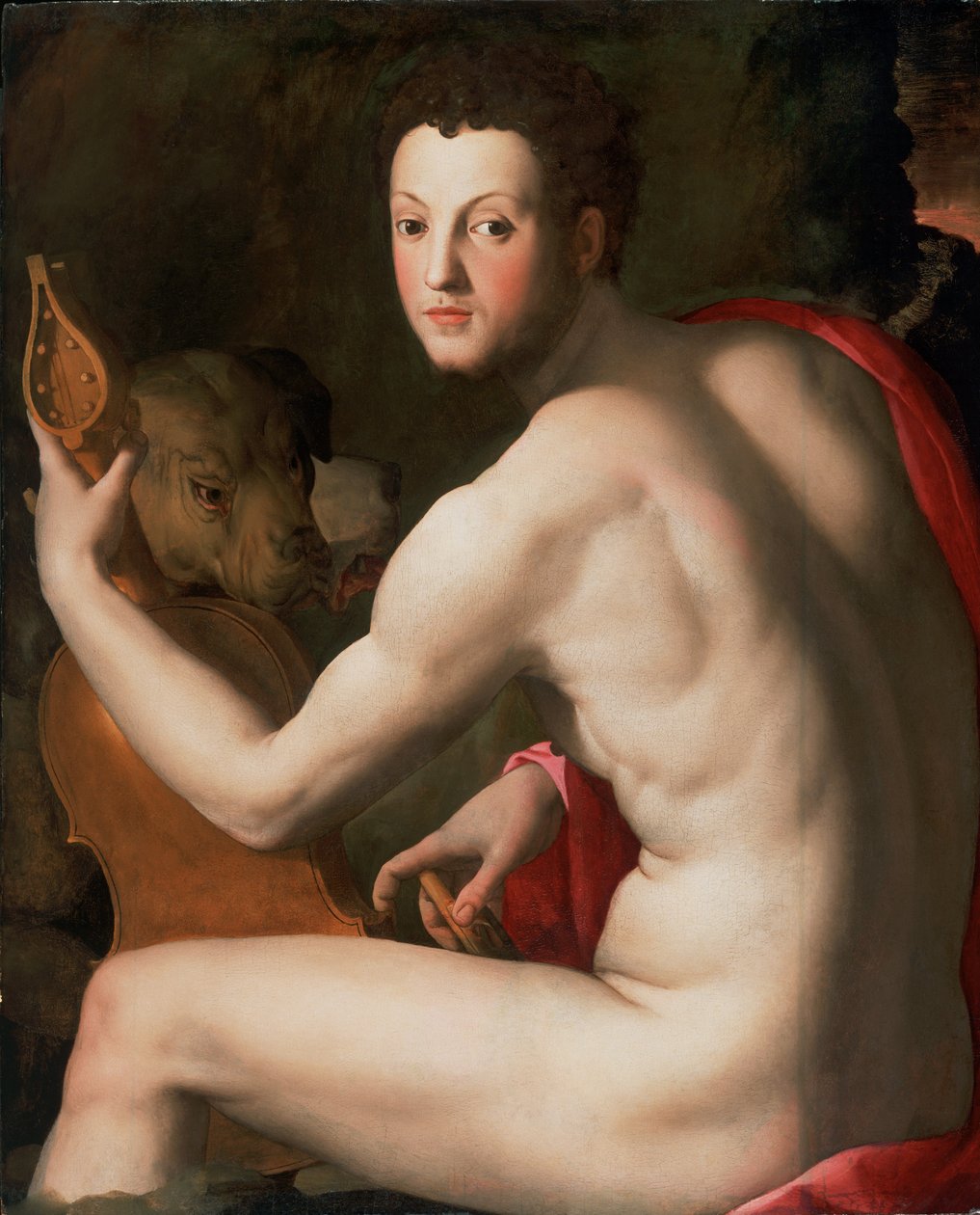 Portrait of Cosimo I de Medici as Orpheus av Agnolo Bronzino
