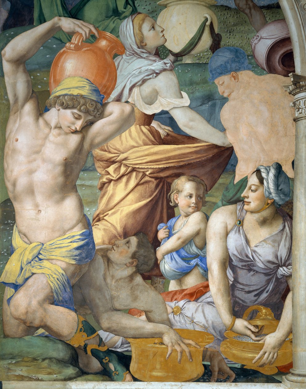 The Gathering of Manna Detail, 1540-1545 av Agnolo Bronzino