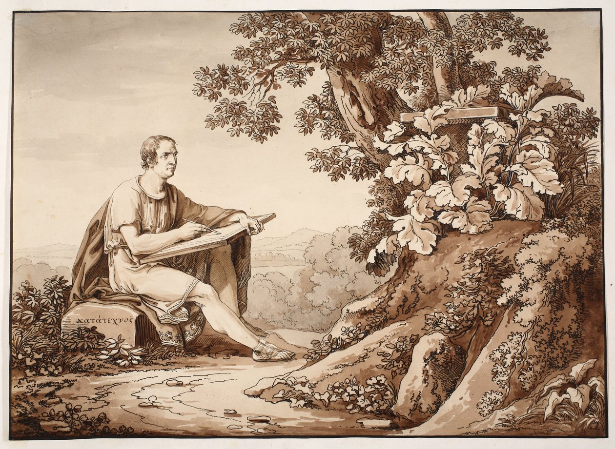 Callimachus, 1833 (etsning med brun tvätt) av Agostino Tofanelli