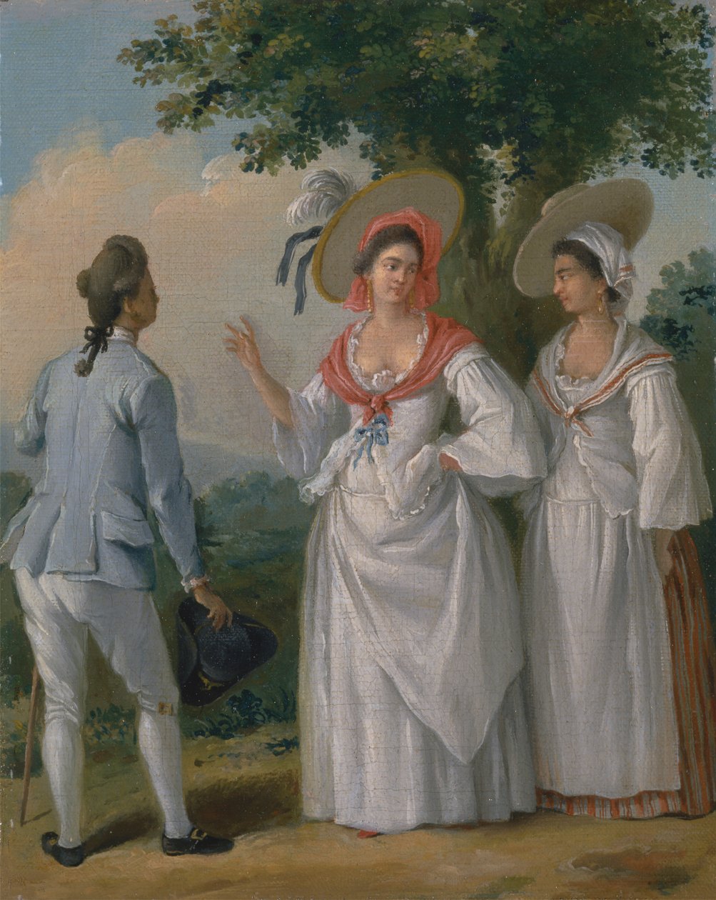 Gratis västindiska kreoler i elegant klänning av Agostino Brunias