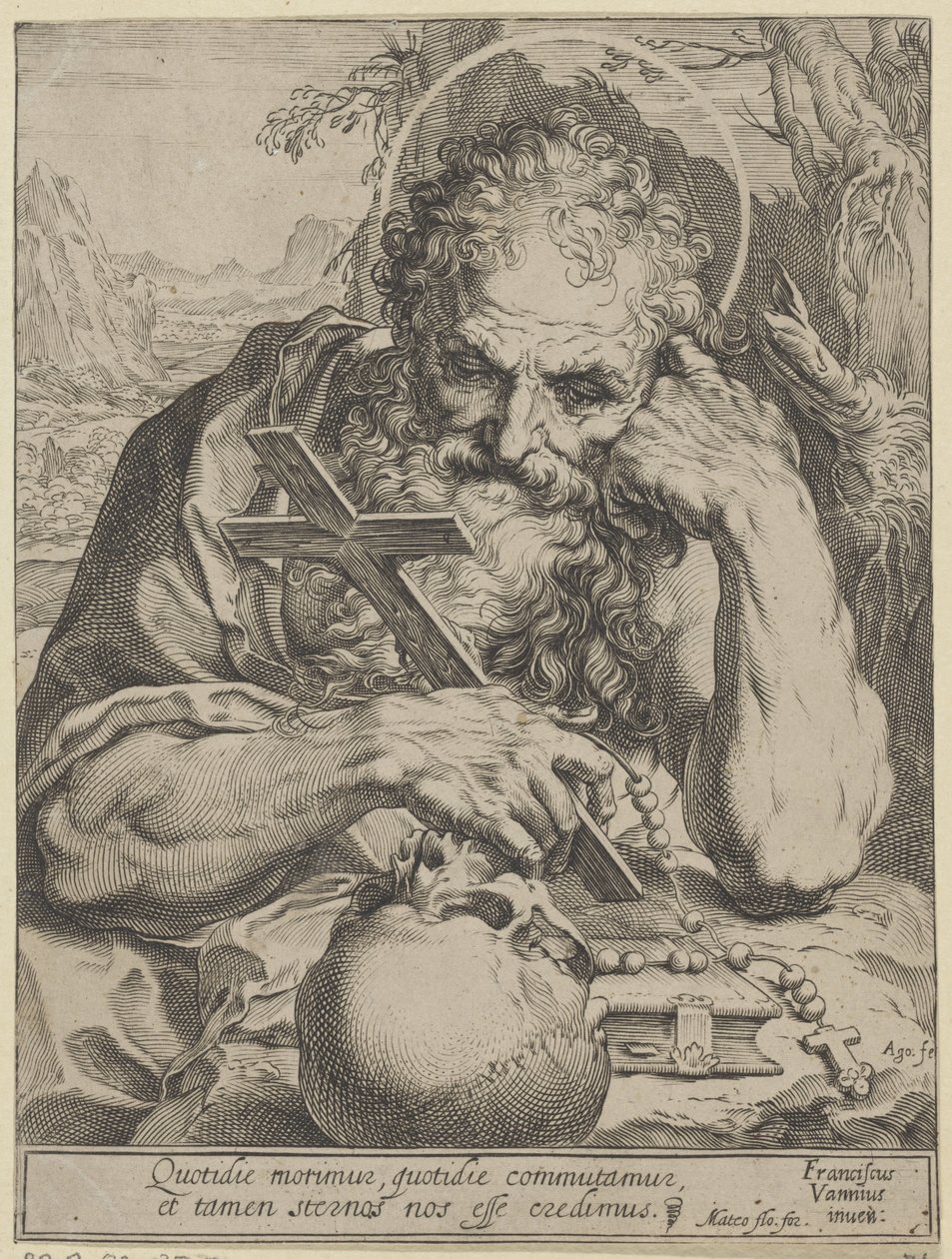 Sankt Jerome av Agostino Carracci