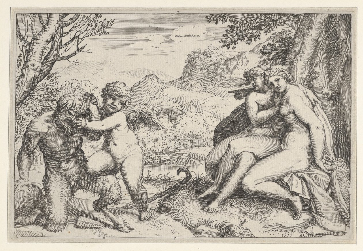 Kärleken övervinner allt, 1599. av Agostino Carracci