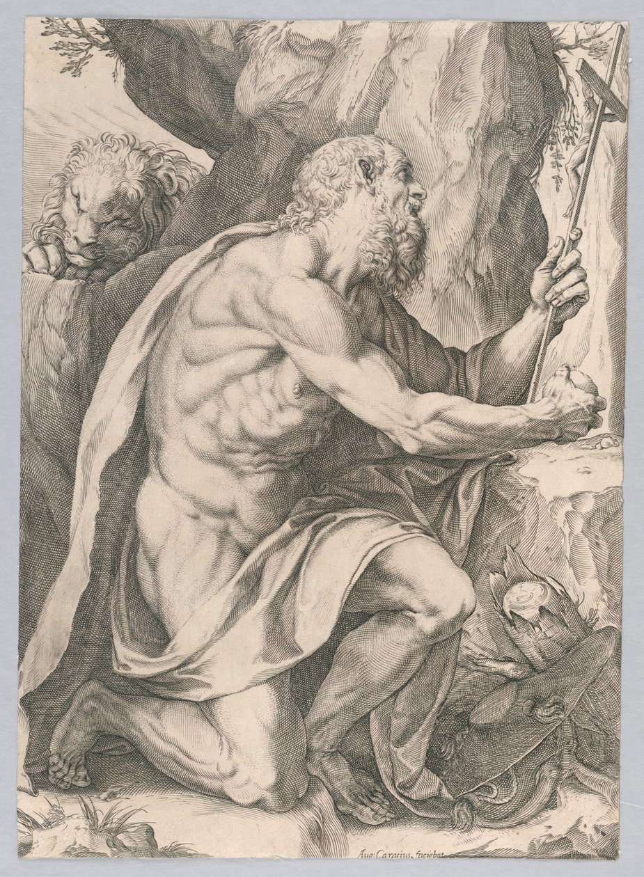 Sankt Jerome av Agostino Carracci