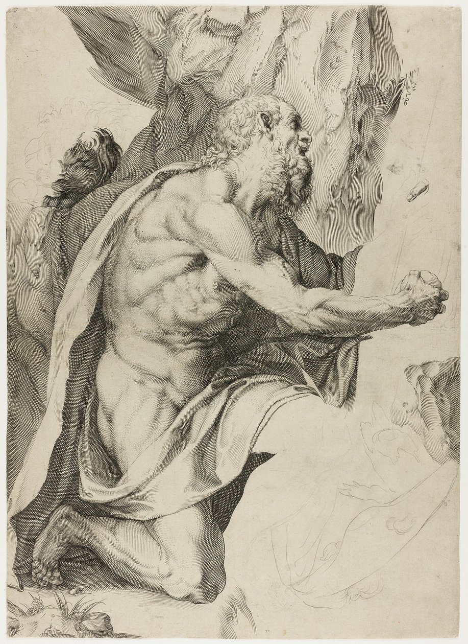 Den helige Hieronymus i botgörelsen av Agostino Carracci