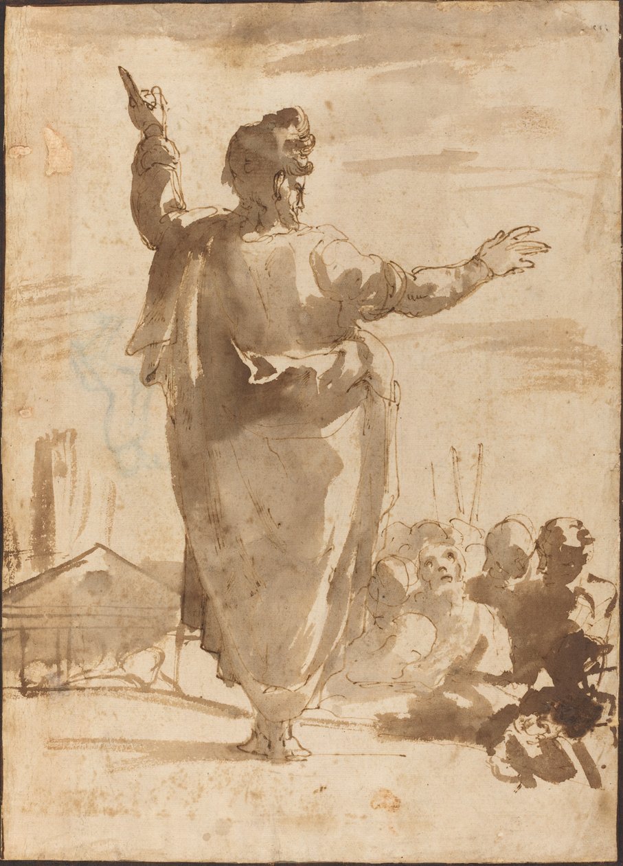 Sankt Paulus predikar av Agostino Carracci