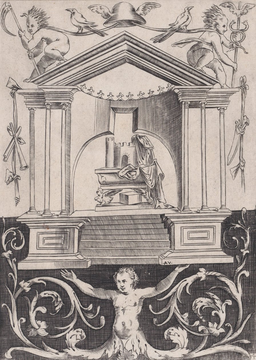 Prydnadspanel, ca. 1514-36. av Agostino Veneziano