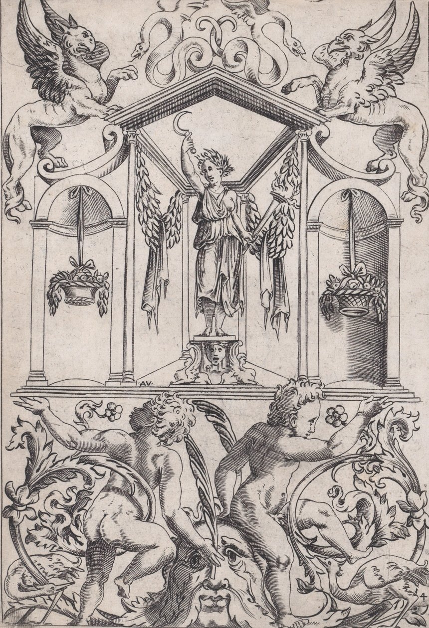 Prydnadspanel, ca. 1514-36. av Agostino Veneziano