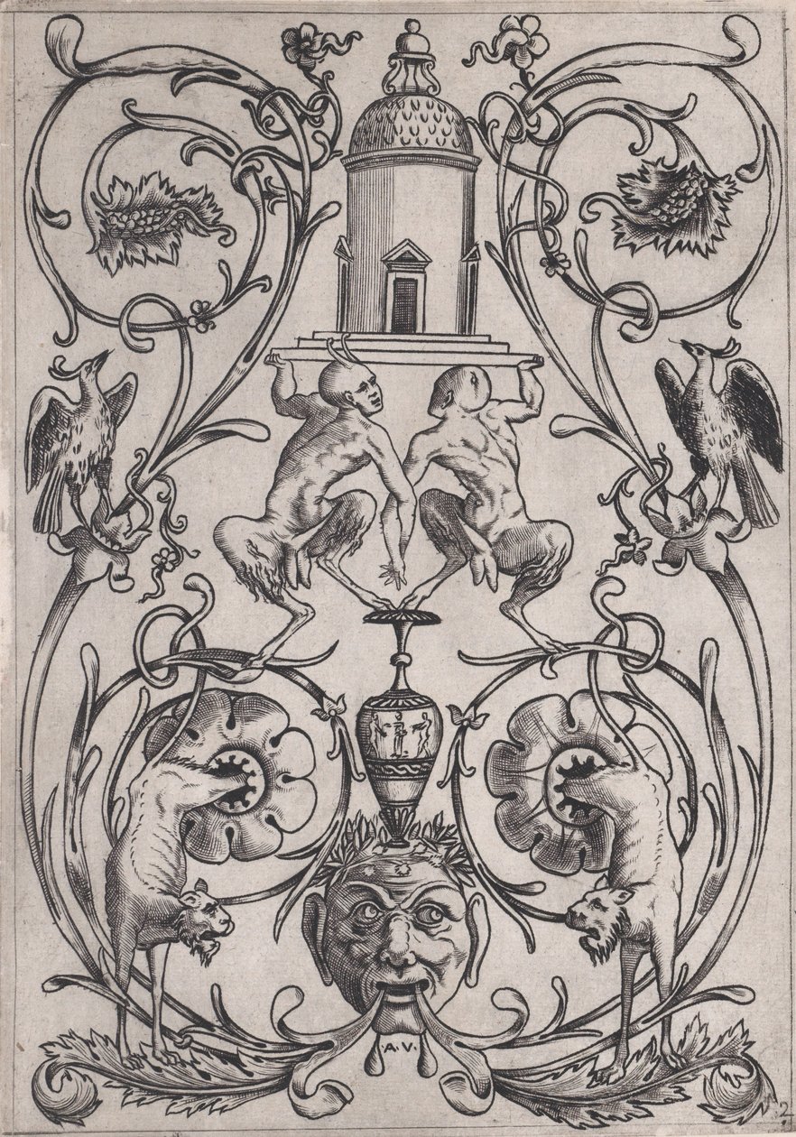 Prydnadspanel, ca. 1514-36. av Agostino Veneziano