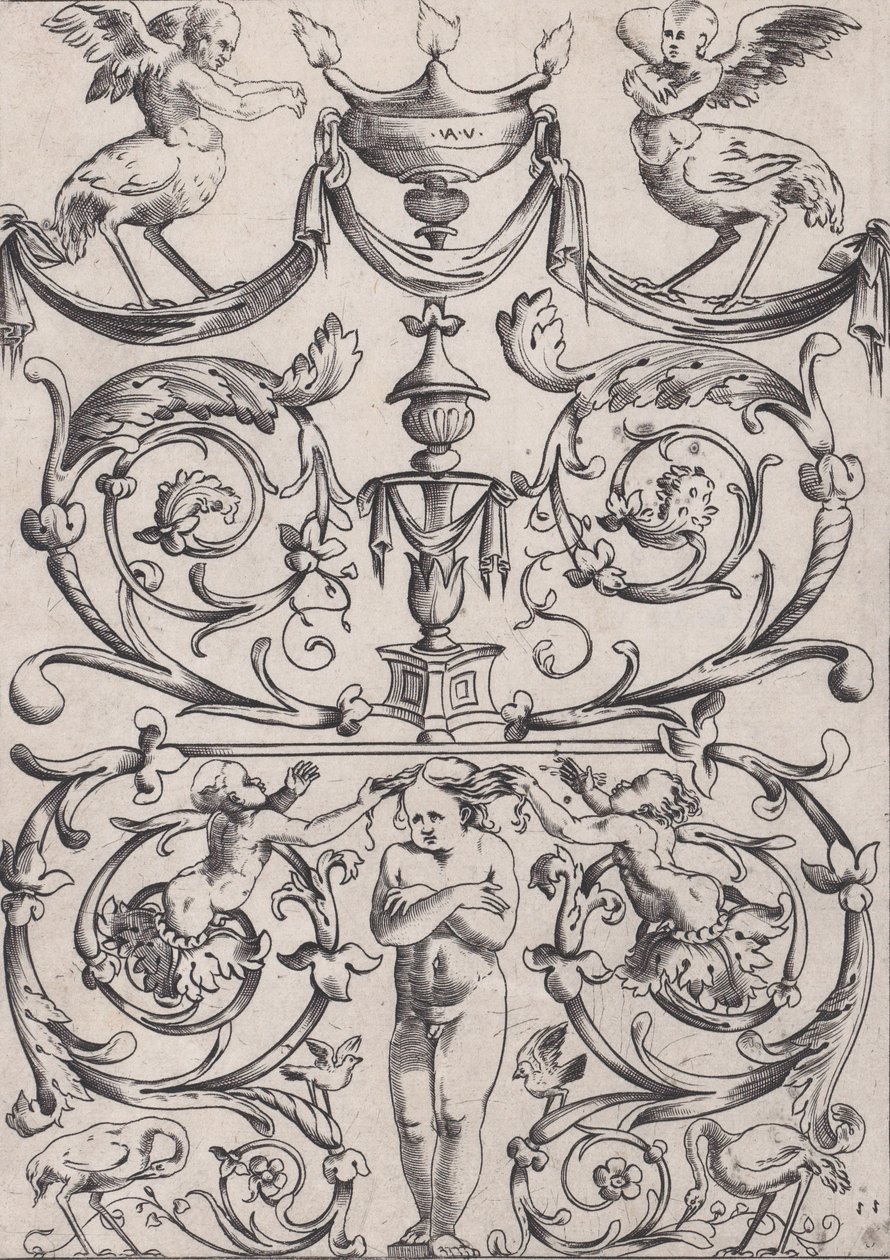 Prydnadspanel, ca. 1514-36. av Agostino Veneziano
