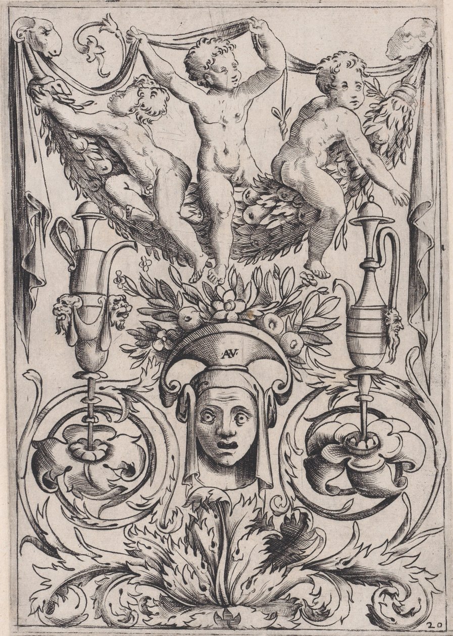 Prydnadspanel, ca. 1514-36. av Agostino Veneziano