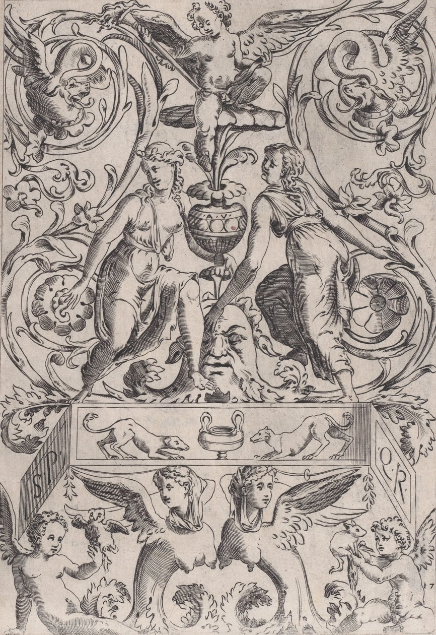 Prydnadspanel, ca. 1514-36. av Agostino Veneziano
