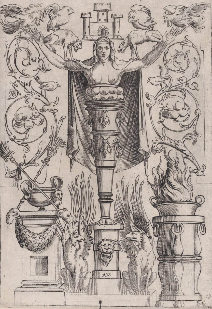 Prydnadspanel, ca. 1514-36. av Agostino Veneziano
