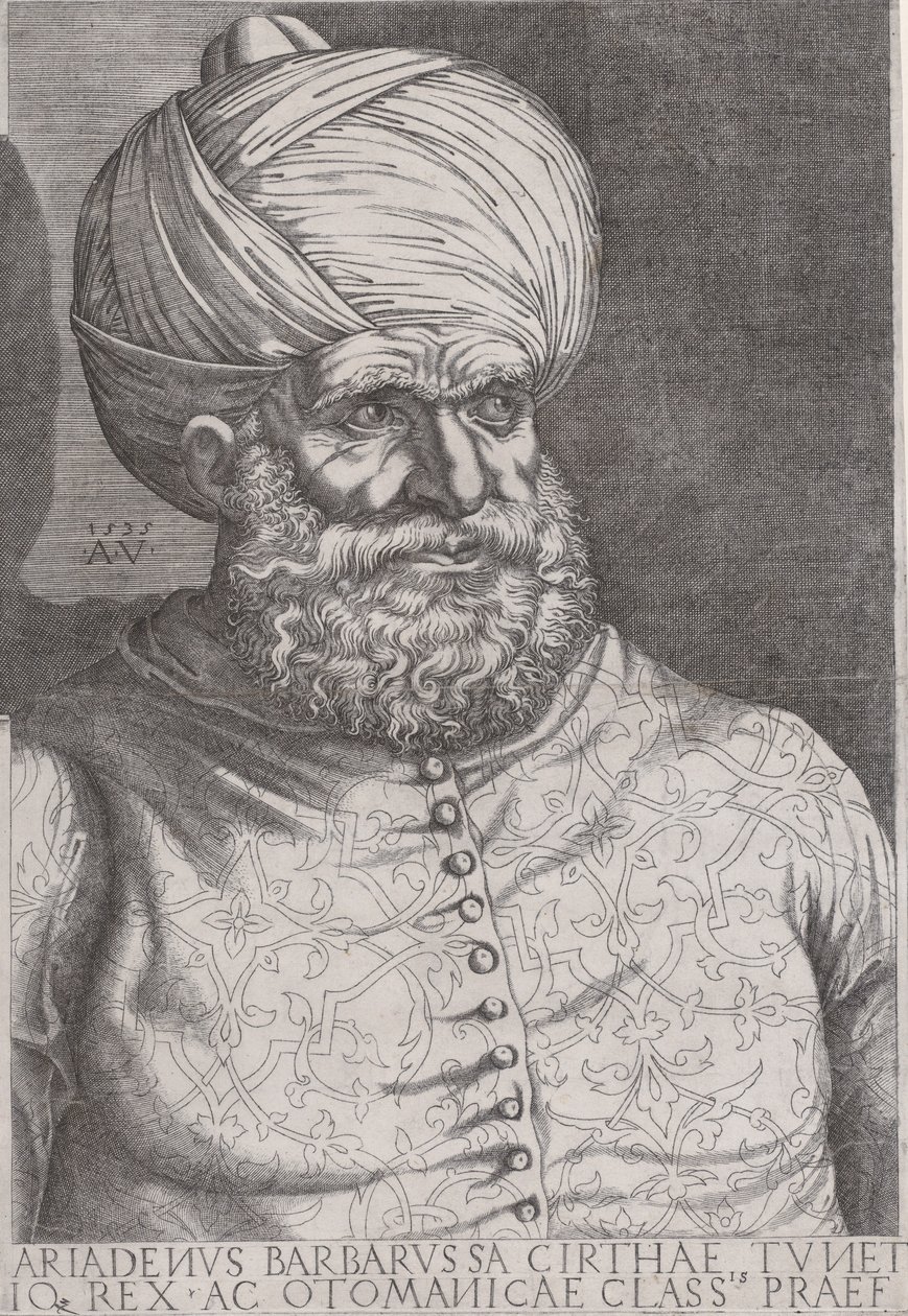 Porträtt av Barbarossa, 1535. av Agostino Veneziano
