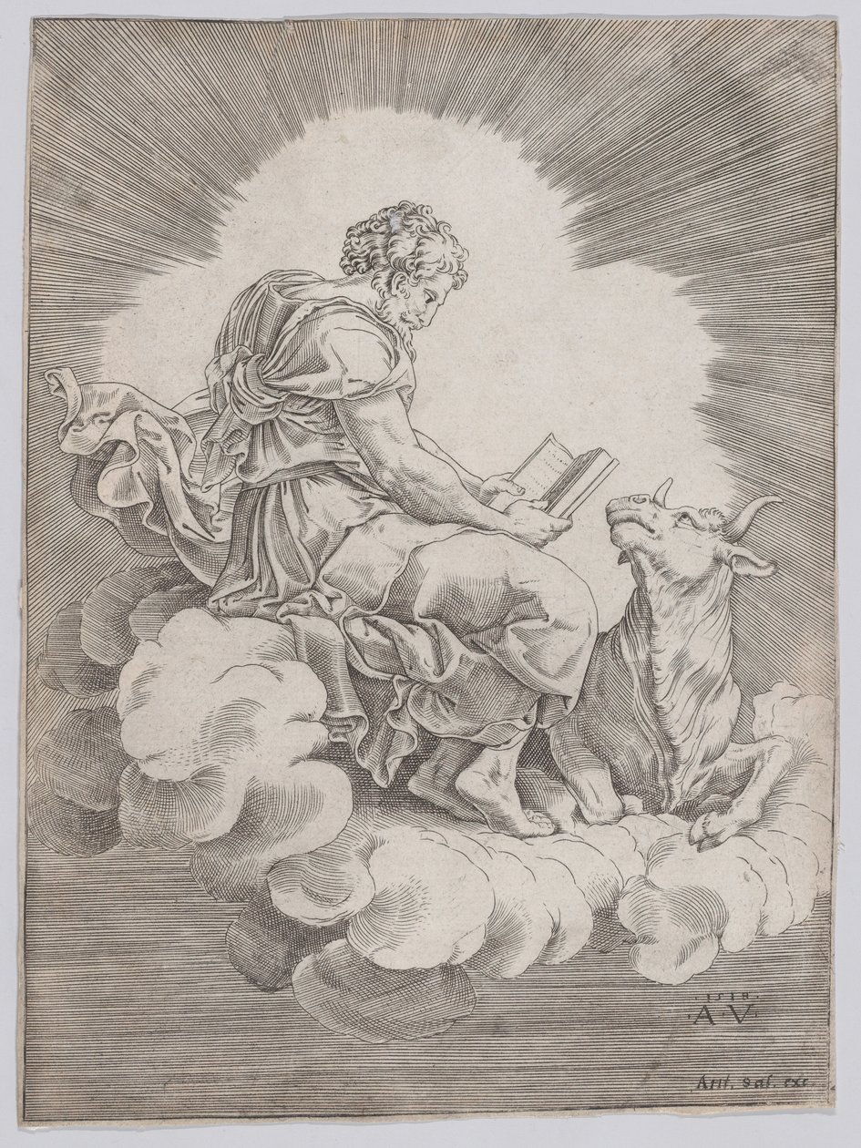 Sankt Lukas, 1518. av Agostino Veneziano