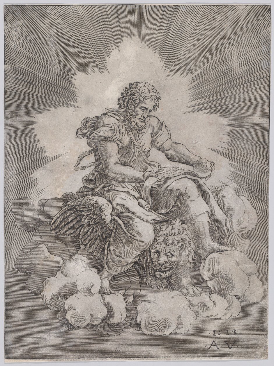 Sankt Markus, daterad 1518. av Agostino Veneziano
