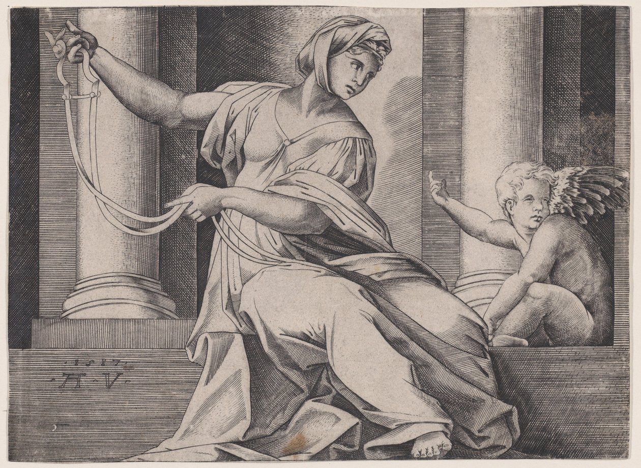 Temperance, daterad 1517. av Agostino Veneziano
