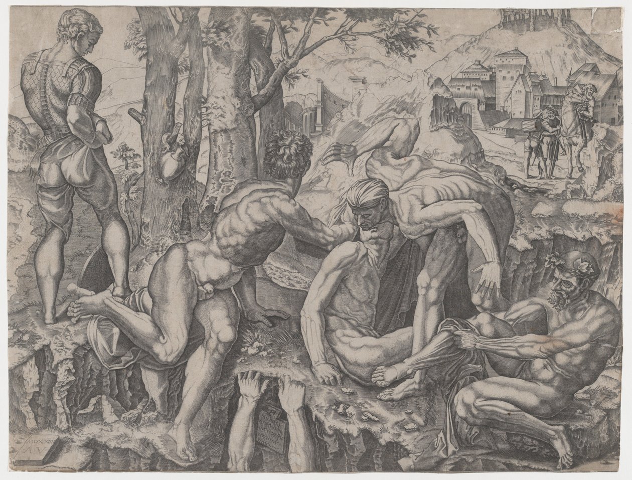 The Climbers, daterad 1524. av Agostino Veneziano
