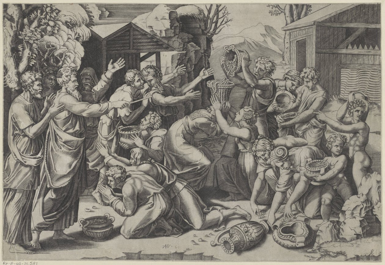 Samla manna av Agostino Veneziano