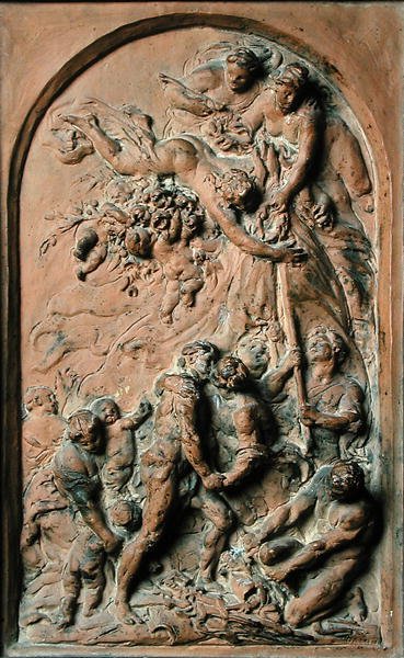 Fraternite, ca 1883 (patinerad gips) av Aime Jules Dalou