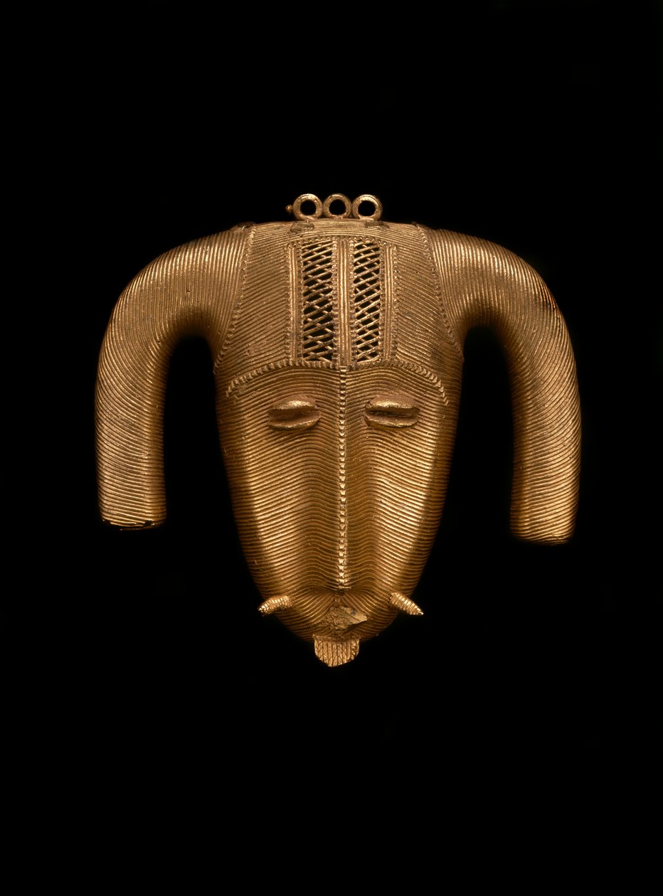 Rams Head Pendant, Elfenbenskusten, ca 1935 (gjutet guld) av Akan School