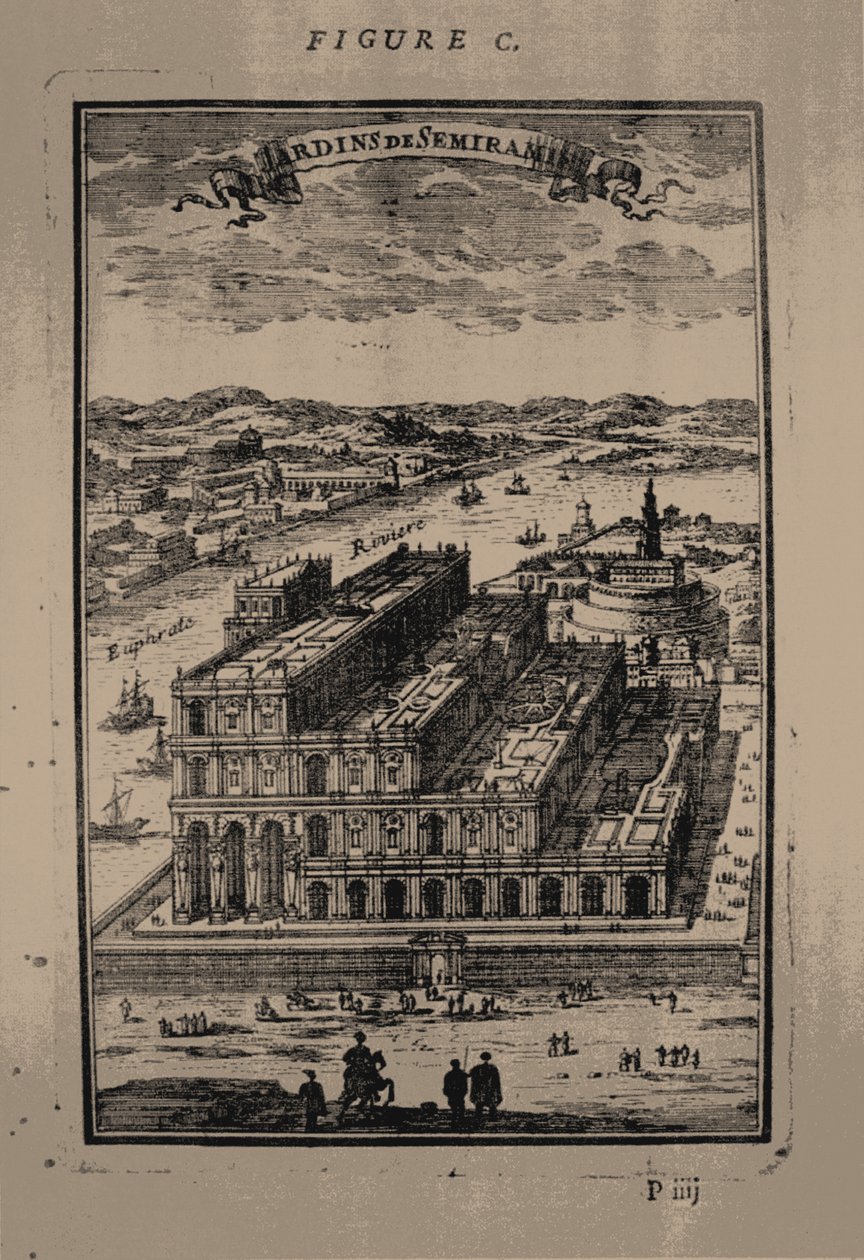 Semiramis hängande trädgårdar, 1683 av Alain Manesson Mallet