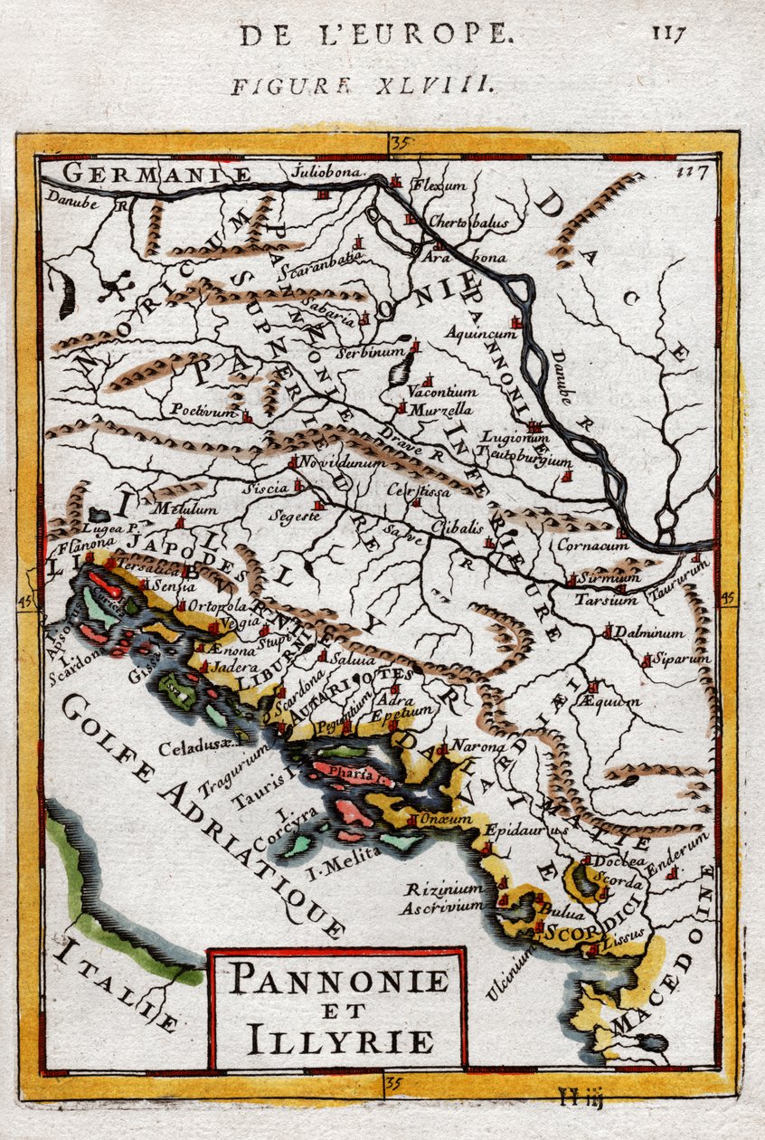 Karta över Ungern och Balkan 1683 av Alain Manesson Mallet