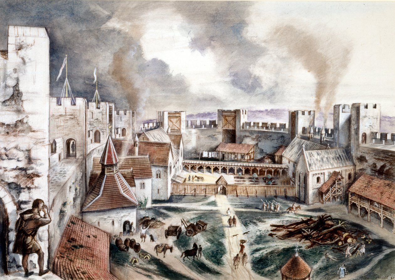 Framlingham Castle, 1200-talet, c1960-talet av Alan Ernest Sorrell