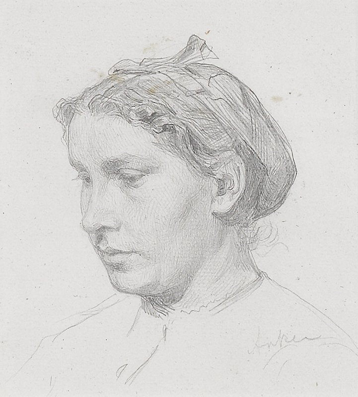 Porträt einer Frau  av Albert Anker