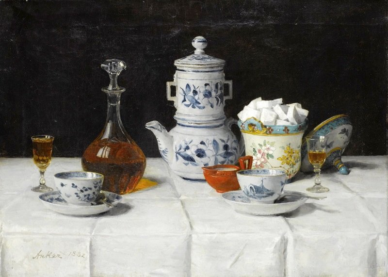 Still life with coffee av Albert Anker