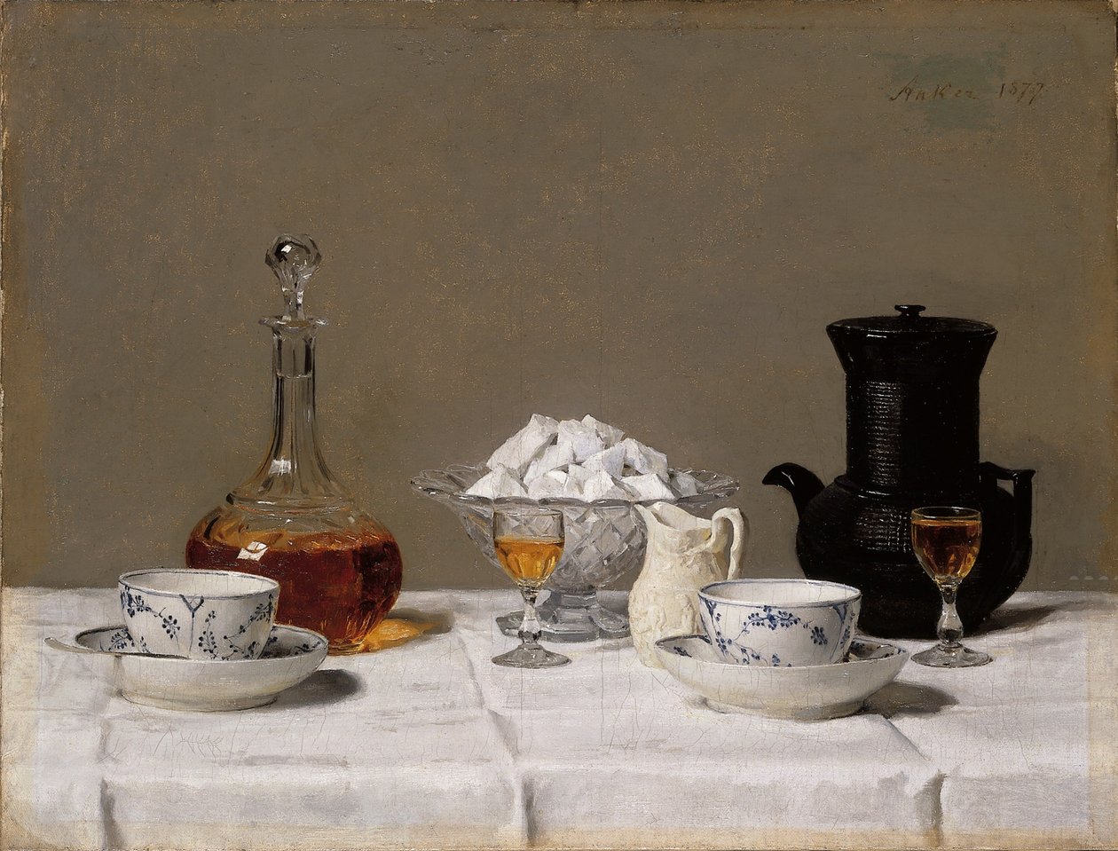 Stillleben mit Kaffee  av Albert Anker