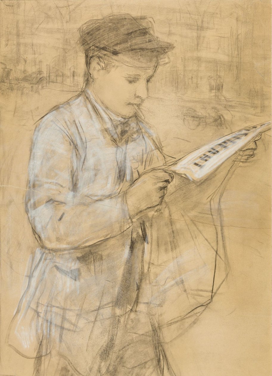 Zeitungsjunge av Albert Anker
