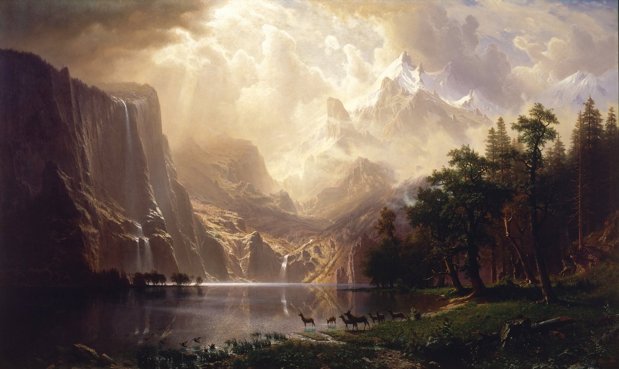 Bland Sierra Nevada, Kalifornien av Albert Bierstadt