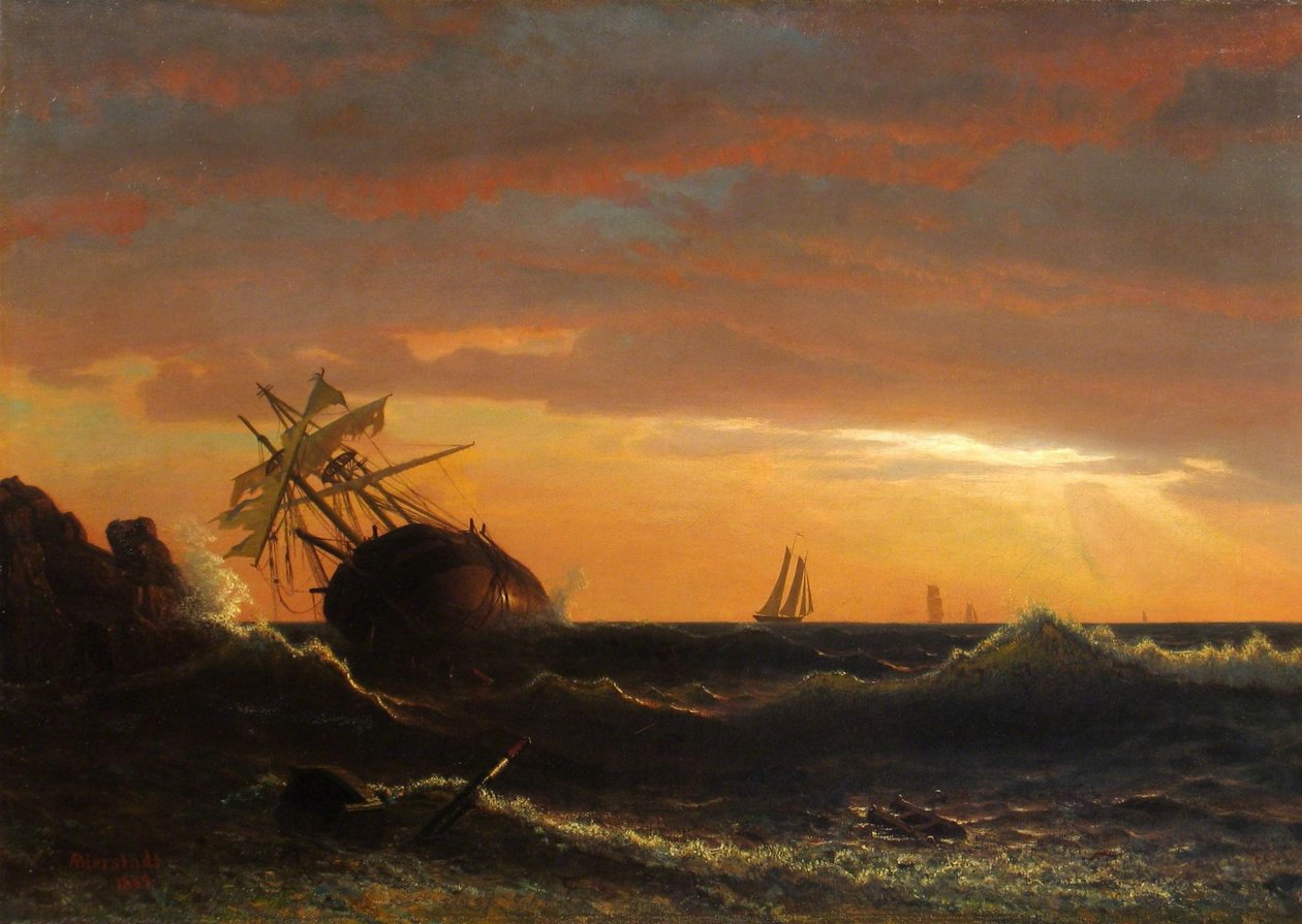 Beached Ship  av Albert Bierstadt