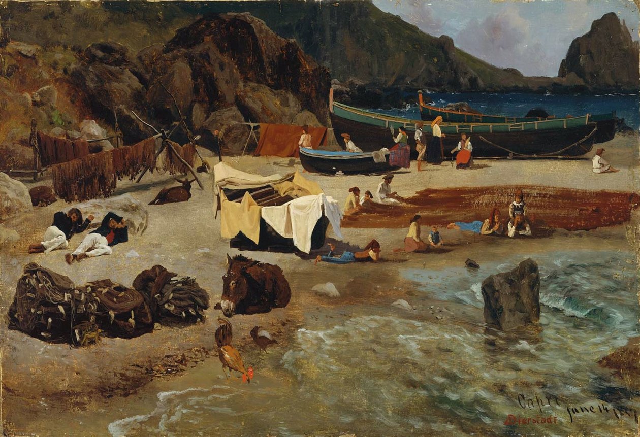 Fishing Boats at Capri av Albert Bierstadt