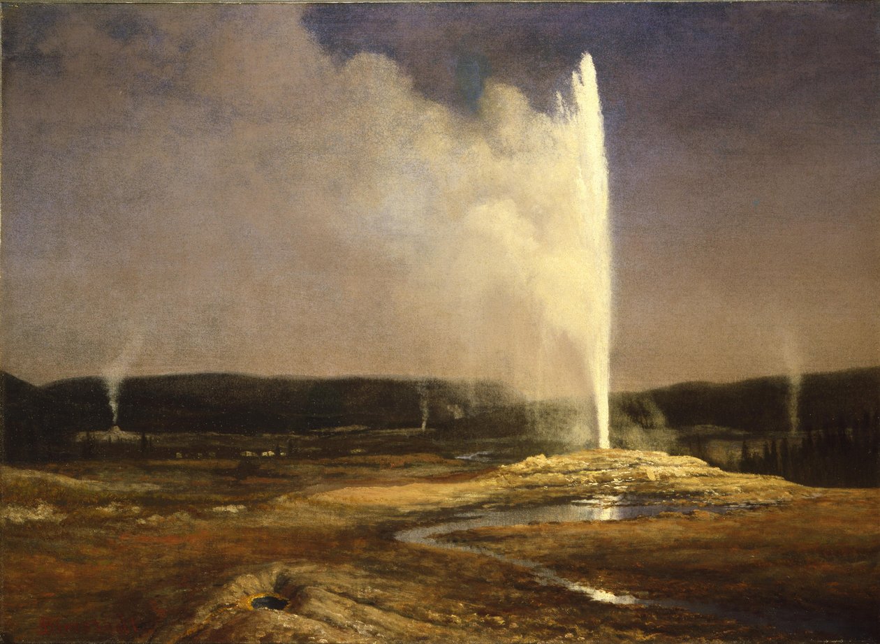 Geysers in Yellowstone  av Albert Bierstadt