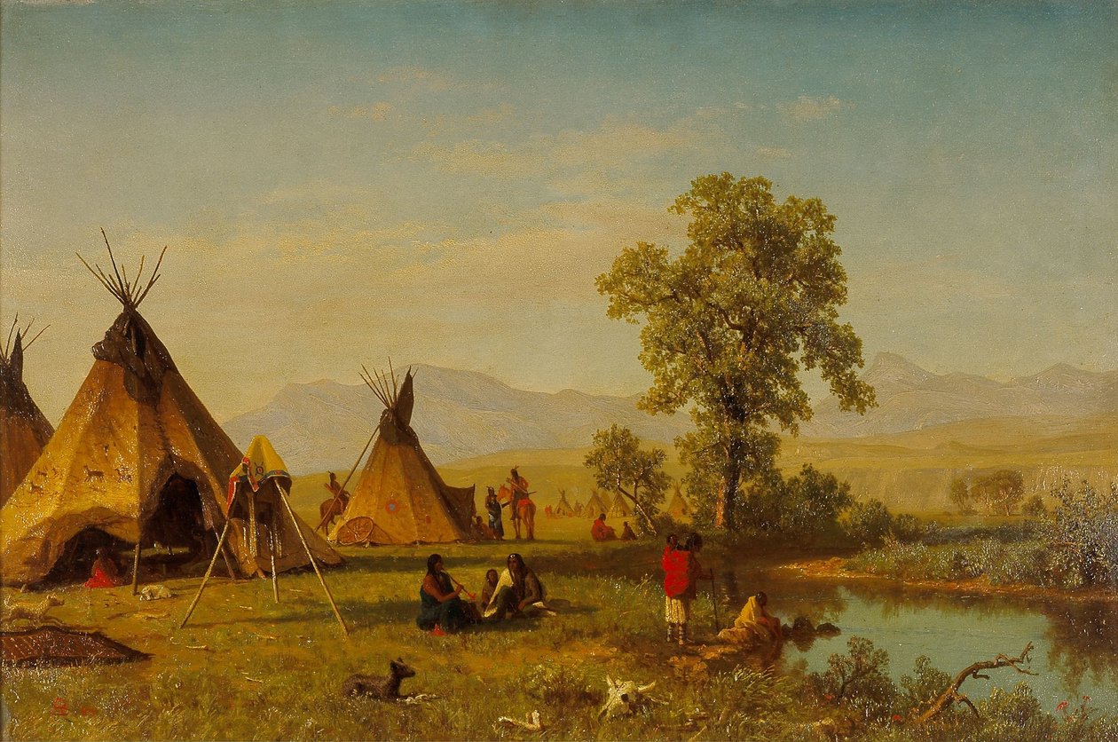 Sioux Village near Fort Laramie av Albert Bierstadt