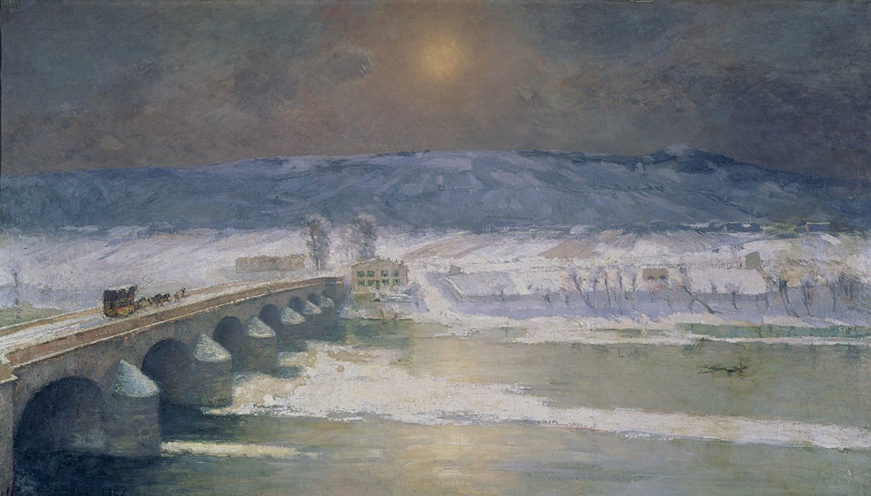 Snön i Auvergne, 1886 av Albert Charles Lebourg