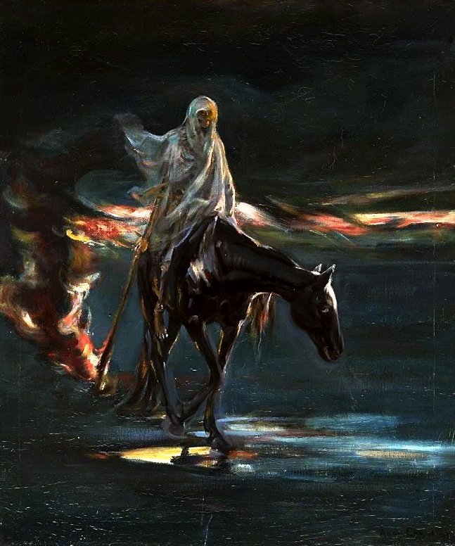 The Death and conflagration, central part of the triptych Disaster.  av Albert Chmielowski