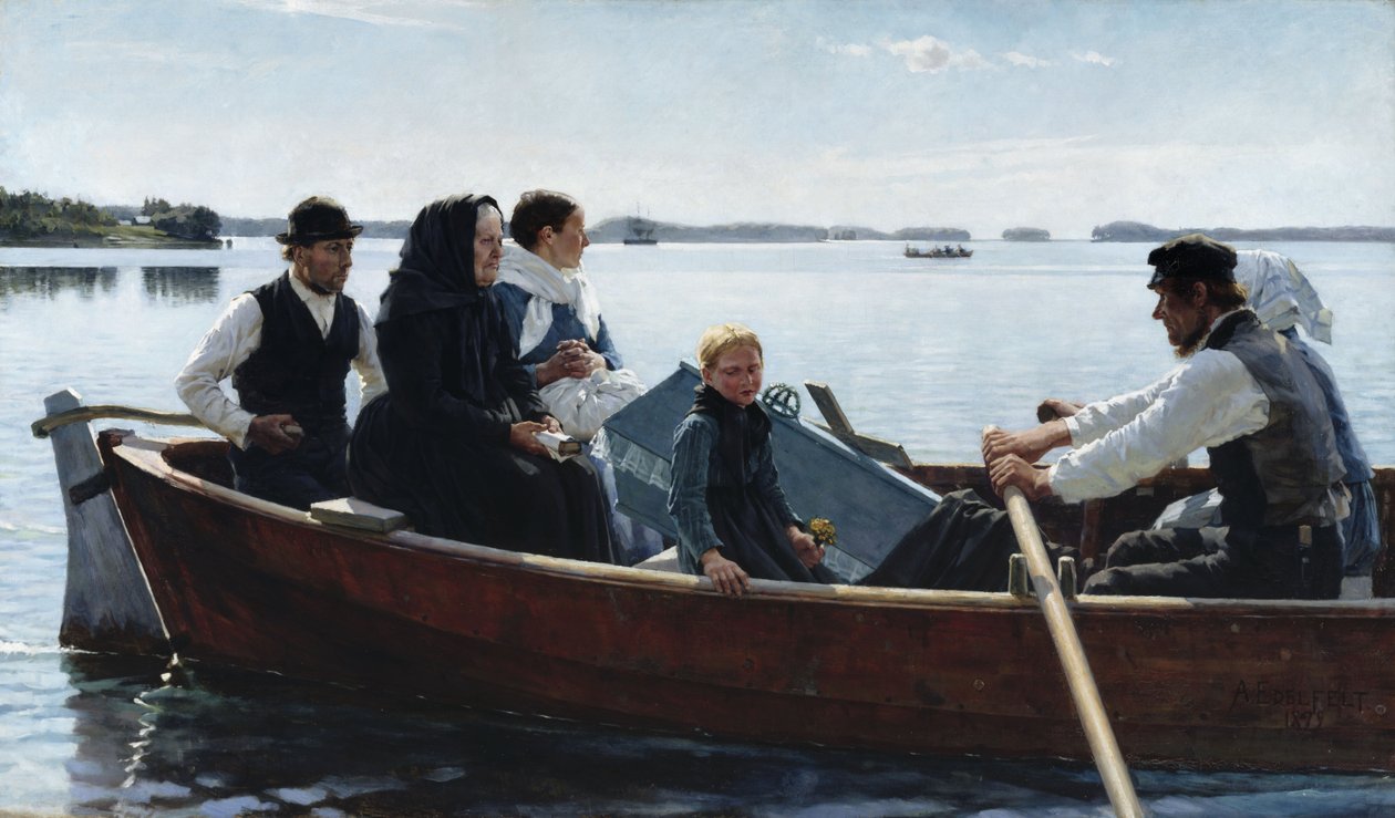 Förmedla en barns kista av Albert Gustaf Aristides Edelfelt