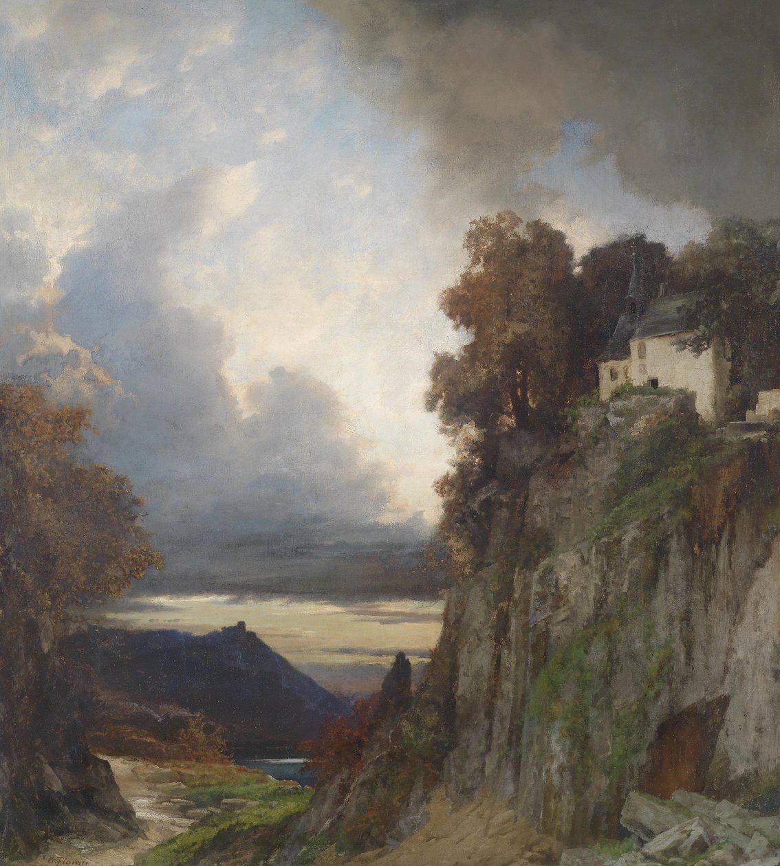 Abendstimmung am Rhein (bei Koblenz) av Albert Flamm
