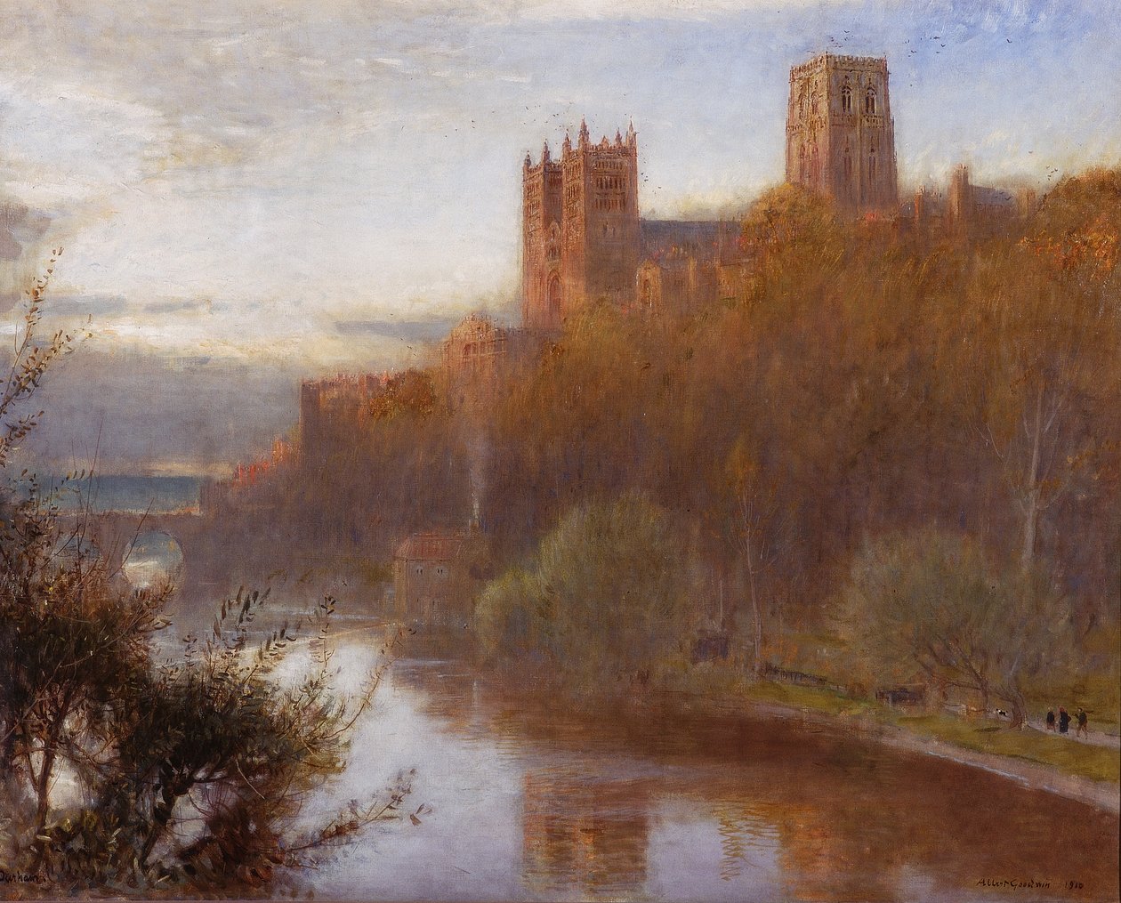 Katedralen i Durham, 1910 av Albert Goodwin