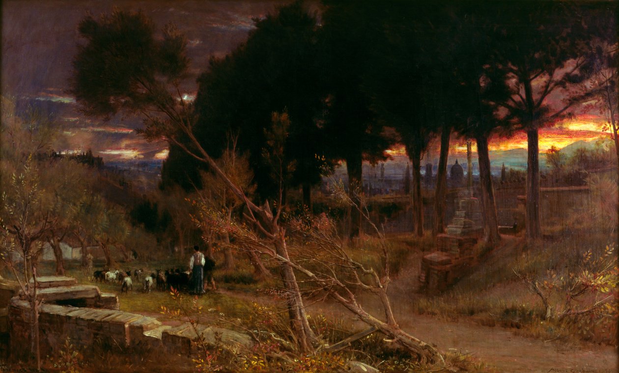 Florens, kväll, 1896 av Albert Goodwin