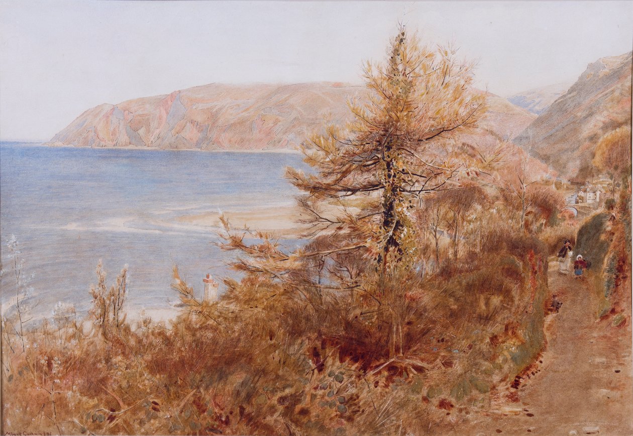 Lynmouth, 1881 (bläck och wc på papper) av Albert Goodwin