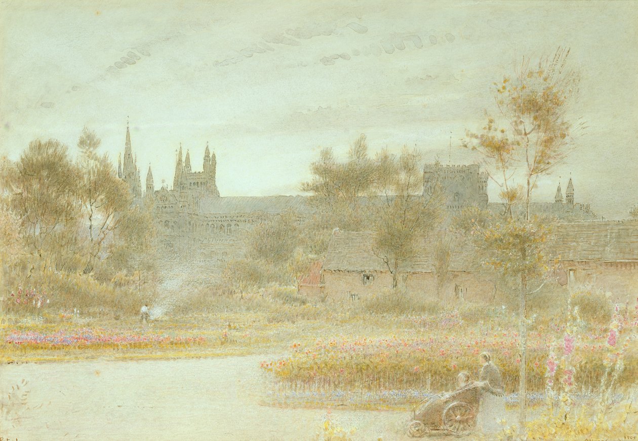 Peterboroughs katedral av Albert Goodwin