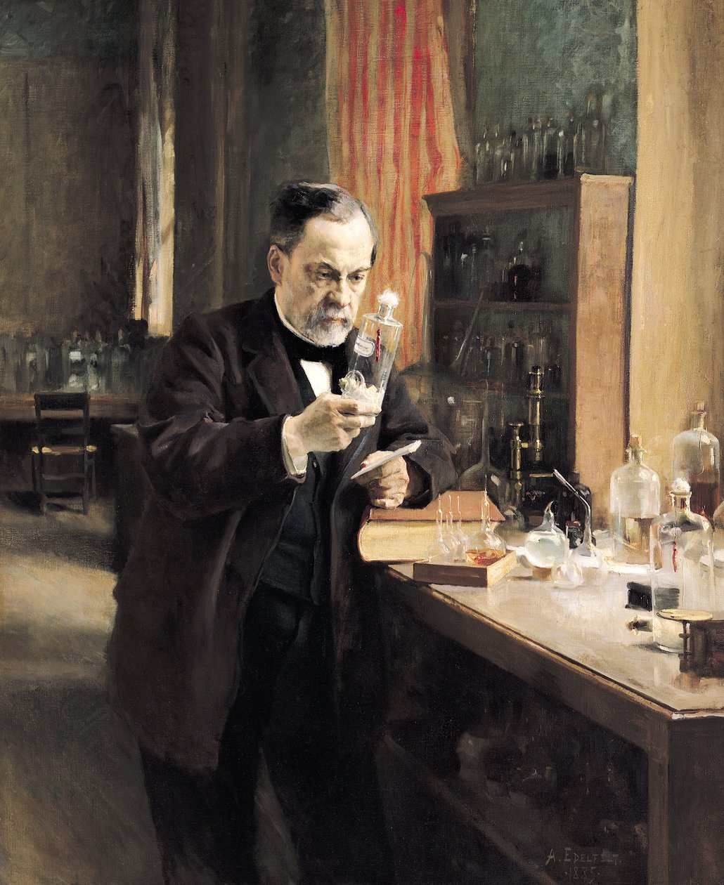 Louis Pasteur (1822-95) i sitt laboratorium, 1885 av Albert Gustaf Aristides Edelfelt