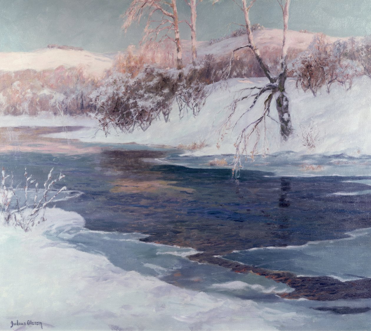 Snö scen av Albert Julius Olsson